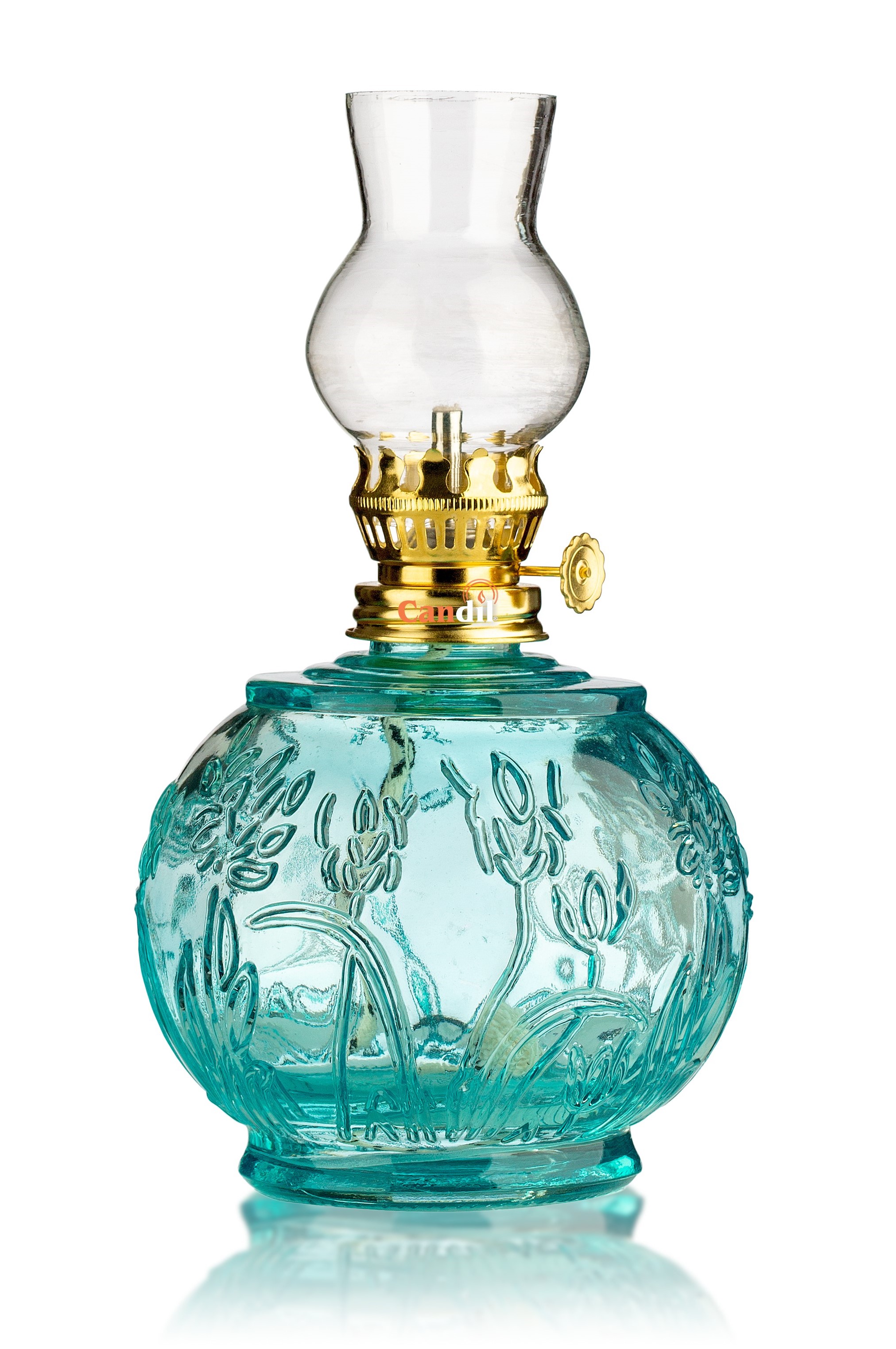 Oil lamp flower light blue